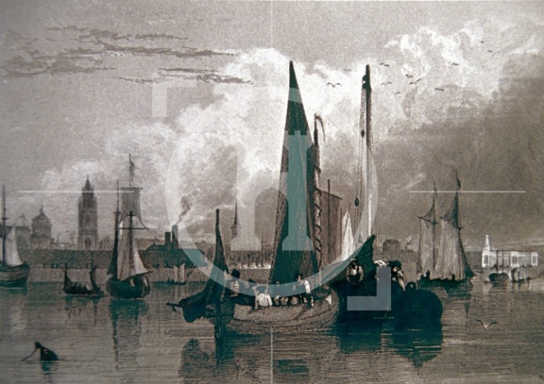 The waterfront in the early 1830s, near Princes Parade